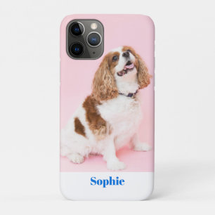 Case-Mate iPhone Case Chien mignon ou votre photo, Nom bleu