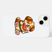 Coques Case-Mate iPhone Chien mignon pastèque (Verso (horizontal))