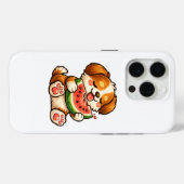 Coques Case-Mate iPhone Chien mignon pastèque (Verso (horizontal))