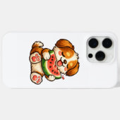 Coques Case-Mate iPhone Chien mignon pastèque (Verso (horizontal))