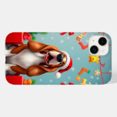 Coques Case-Mate iPhone Chien mignon père Noël (Verso (horizontal))