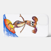 Coques Case-Mate iPhone Chien mignon Whimsical sur Surboard (Verso (horizontal))