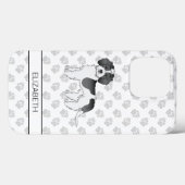Coques Case-Mate iPhone Chien Mini Goldendoodle Parti-couleur Noir & Nom (Verso (horizontal))