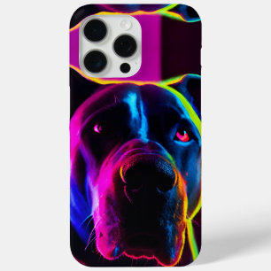 Coque iPhone 15 Pro Max chien néon