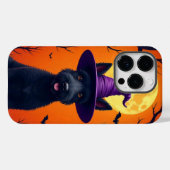 Coques Case-Mate iPhone Chien noir assis dans une pose fantaisiste (Verso (horizontal))
