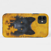 Coques Case-Mate iPhone Chien noir aux yeux d'or étonnants (Dos (Horizontal))