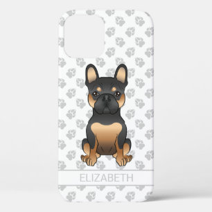 Case-Mate iPhone Case Chien noir et blanc / Chien français et nom