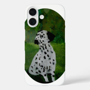 Coques iPhone 16 Chien noir et blanc de Dalmatie