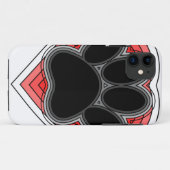 Coques Case-Mate iPhone Chien Paw Dans Le Coeur Rouge Avec Les Outlines (Dos (Horizontal))