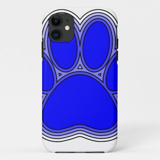 Coques Case-Mate iPhone Chien Paw En Bleu Avec Contours (Dos)