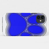 Coques Case-Mate iPhone Chien Paw En Bleu Avec Contours (Dos (Horizontal))