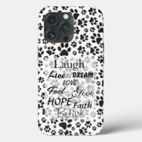 Chien Paws noir et blanc Polka Dot Coque-Mate iPho