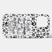 Coques Case-Mate iPhone Chien Paws noir et blanc Polka Dot Coque-Mate iPho (Verso (horizontal))
