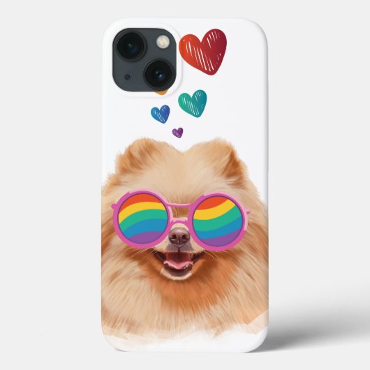 Coques Case-Mate iPhone Chien Poméranie avec coeurs Saint-Valentin (Verso)