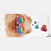 Coques Case-Mate iPhone Chien Poméranie avec coeurs Saint-Valentin (Verso (horizontal))