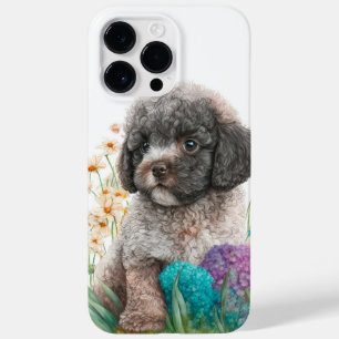 COQUE POUR POUR iPhone 14 PRO MAX CHIEN POULET GRIS DE COULEUR D'EAU ADORABLE