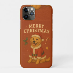 Case-Mate iPhone Case Chien Retriever doré de Noël Chien Santa de Noël