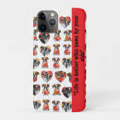 Coques Case-Mate iPhone Chien romantique avec aquarelle du Coeur Rouge (Dos)