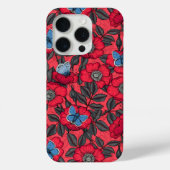 Coques Case-Mate iPhone Chien rose et papillons en rouge et bleu (Verso)