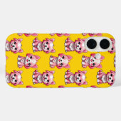 Coques Case-Mate iPhone Chien rose Motif design - Jaune (Verso (horizontal))