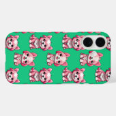 Coques Case-Mate iPhone Chien rose Motif design - Vert (Verso (horizontal))