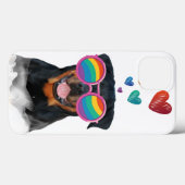 Coques Case-Mate iPhone Chien Rottweiler avec coeurs Saint-Valentin (Verso (horizontal))