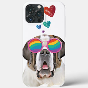 Case-Mate iPhone Case Chien Saint-Bernard avec coeurs Saint-Valentin