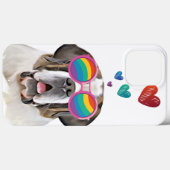 Coques Case-Mate iPhone Chien Saint-Bernard avec coeurs Saint-Valentin (Verso (horizontal))