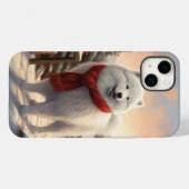 Coques Case-Mate iPhone Chien Samoyède dans la neige de Noël  (Verso (horizontal))