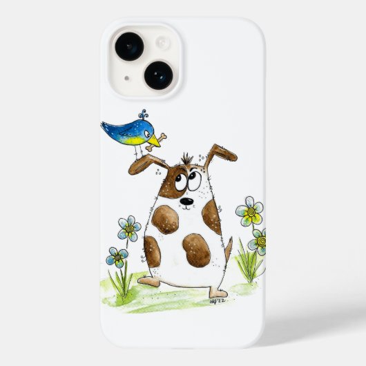 Coques Case-Mate iPhone Chien tacheté avec un oiseau (Verso)
