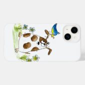 Coques Case-Mate iPhone Chien tacheté avec un oiseau (Verso (horizontal))