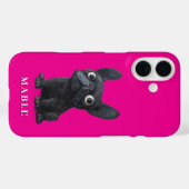 Coques Case-Mate iPhone Chien-taureaux français noir - jolie illustration (Verso (horizontal))