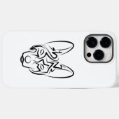 Coques Case-Mate iPhone Chien tribal noir et blanc (Verso (horizontal))