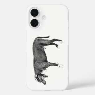 Coques iPhone 16 Chien vue latérale minimale—Monochrome urbain