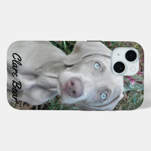 Coques Case-Mate iPhone Chien Weimaraner personnalisé - Brooklyn's Garden (Verso (horizontal))
