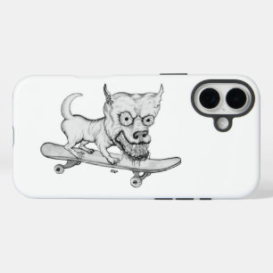 Coques iPhone 16 Plus Chien zombie, mon petit chien adorable sur skatebo