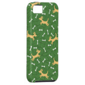 Coques Case-Mate iPhone chiens chanceux avec l'arrière - plan d'os (Dos/Droit)