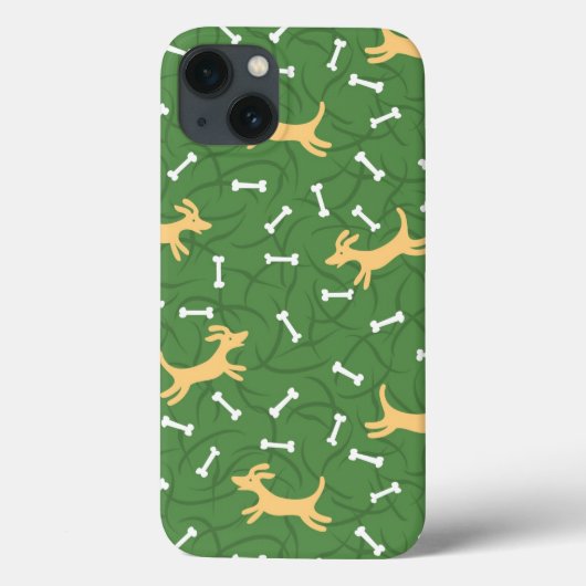 Coques Case-Mate iPhone chiens chanceux avec l'arrière - plan d'os (Verso)