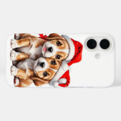 Coques Case-Mate iPhone Chiens chiots de Noël (Verso (horizontal))