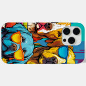 Coques Case-Mate iPhone Chiens colorés (Verso (horizontal))