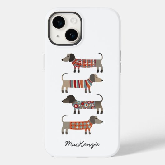 Coques Case-Mate iPhone Chiens Dachshund Personnalisés (Verso)