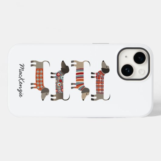 Coques Case-Mate iPhone Chiens Dachshund Personnalisés (Verso (horizontal))