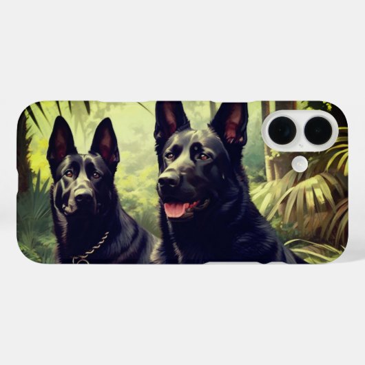 Coques Case-Mate iPhone Chiens d'art (Verso (horizontal))