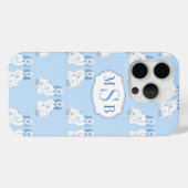 Coques Case-Mate iPhone Chiens De Chine Bleus Et Blancs Trois LETTRES Mono (Verso (horizontal))
