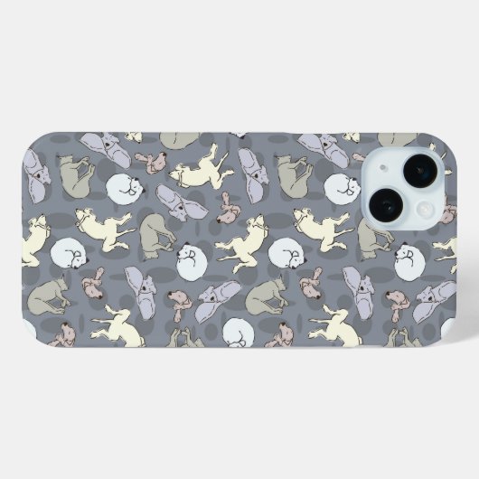 Coques Case-Mate iPhone Chiens de couchage modernes Whimsical Vanilla sur  (Verso (horizontal))