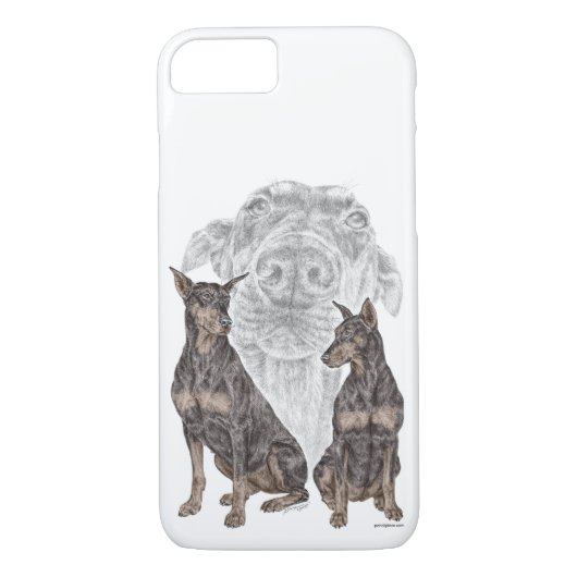 Coques Case-Mate iPhone Chiens de Doberman noir et tan (Dos)