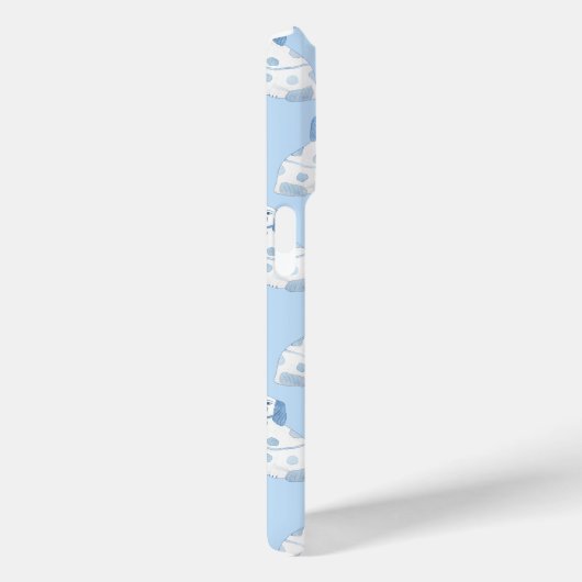 Coques Case-Mate iPhone Chiens de poterie Bleu et blanc monogramme (Verso / Droite)