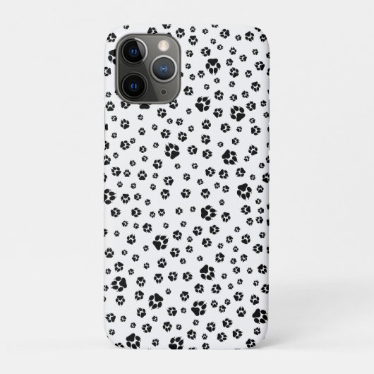 Coques Case-Mate iPhone Chiens Empreintes de pattes Noir Blanc (Dos)
