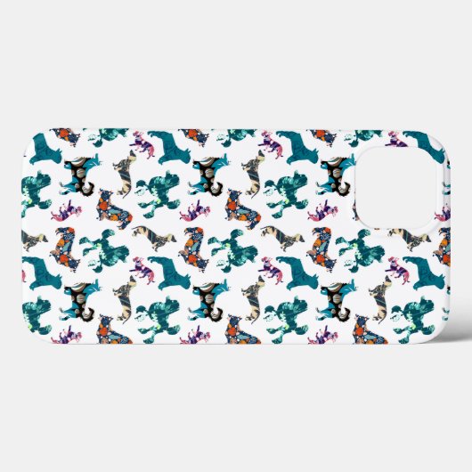 Coques Case-Mate iPhone Chiens floraux (Verso (horizontal))