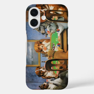 Coques iPhone 16 Chiens jouant au Poker par Cassius Marcellus Cooli